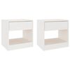 vidaXL Nachttische 2 Stk. Wei&szlig; 40x31x40 cm Massivholz Kiefer
