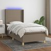 vidaXL Boxspringbett mit Matratze & LED Taupe 80x200 cm Stoff