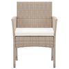 vidaXL Gartensessel mit Sitzkissen 2 Stk. Beige Poly Rattan