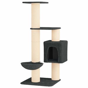 vidaXL Katzennbaum mit Sisal-Kratzs&auml;ulen Dunkelgrau 137 cm