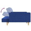 vidaXL Schlafsofa 2-Sitzer mit 2 Kissen & Hocker Blau Stoff