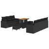 vidaXL Gartensofa-set 10 stk. Schwarz Poly-Rattan