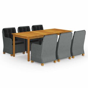 vidaXL 9-tlg. Garten-Essgruppe Hellgrau