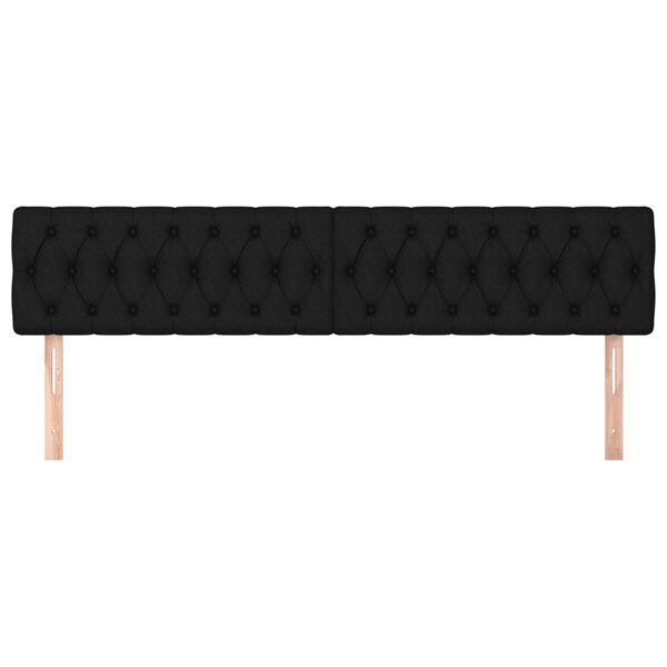 vidaXL Kopfteile 2 Stk. Schwarz 100x7x78/88 cm Stoff
