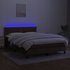 vidaXL Boxspringbett mit Matratze & LED Dunkelbraun 140x190 cm Stoff