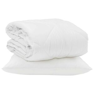 vidaXL Sommerdecke mit Kissen 2 pcs Wei&szlig; Mikrofaser