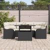 vidaXL Gartensofa-set mit Kissen 7 pcs Schwarz Poly-Rattan