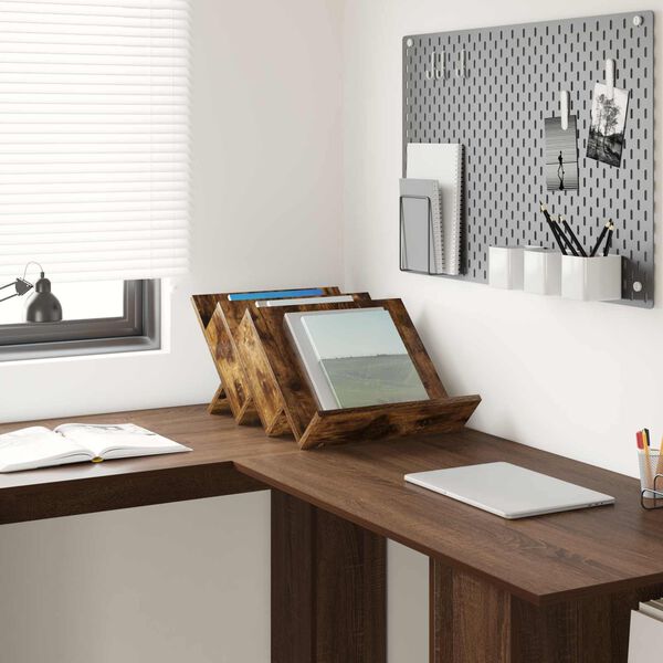 vidaXL Magazinregal Ger&auml;ucherte Eiche 53 x 40 x 28.5 cm Holzwerkstoff