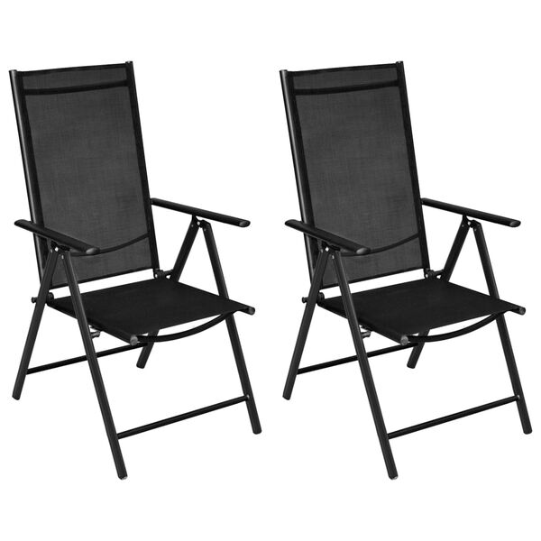 vidaXL 3-tlg. Bistro-Set Aluminium und Textilene Schwarz