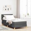 vidaXL Boxspringbett mit Matratze Dunkelgrau 190 x 90 cm Polyester