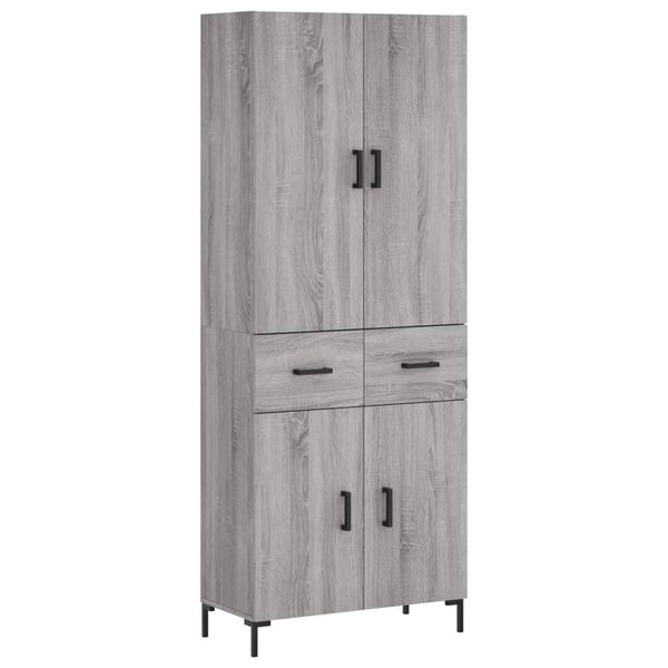 vidaXL Highboard Grau Sonoma 69,5x34x180 cm Holzwerkstoff