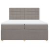 vidaXL Boxspringbett mit Matratze Taupe 200x200 cm Stoff