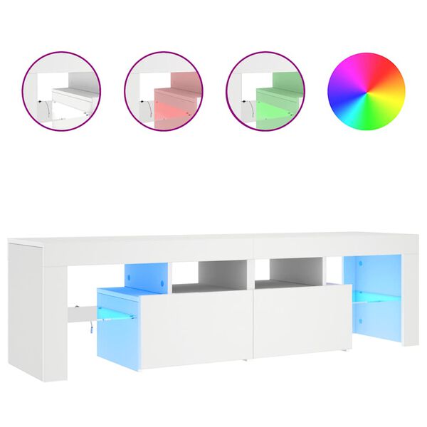 vidaXL TV-Schrank mit LED-Beleuchtung Weiß 140x36,5x40 cm