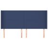 vidaXL Kopfteil mit Ohren Blau 183x16x118/128 cm Stoff