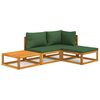 vidaXL 4-tlg. Garten-Lounge-Set mit Gr&uuml;nen Kissen Massivholz