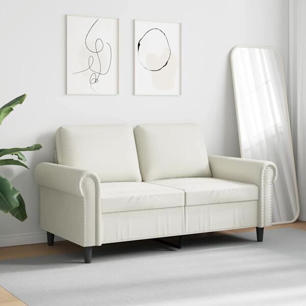 vidaXL 2-Sitzer-Sofa Creme 120 cm Samt