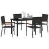 vidaXL Garten Essgruppe mit Kissen 5 pcs Schwarz Poly-Rattan