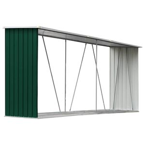 vidaXL Brennholzlager Verzinkter Stahl 330x84x152 cm Gr&uuml;n