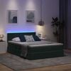 vidaXL Bett mit Stauraum und LED mit LED Dunkelgr&uuml;n 140 x 200 cm Samt