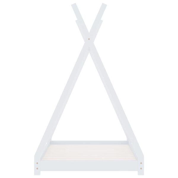 vidaXL Kinder-Bettgestell Weiß Massivholz Kiefer 70 x 140 cm