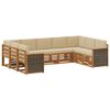 vidaXL Ecksofa Set 7 pcs Natur Massives Akazienholz und Polyester