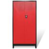 vidaXL Werkzeugschrank mit Werkzeugtruhe Stahl 90x40x180cm Rot Schwarz