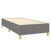 vidaXL Boxspringbett mit Matratze & LED Dunkelgrau 100x200 cm Stoff