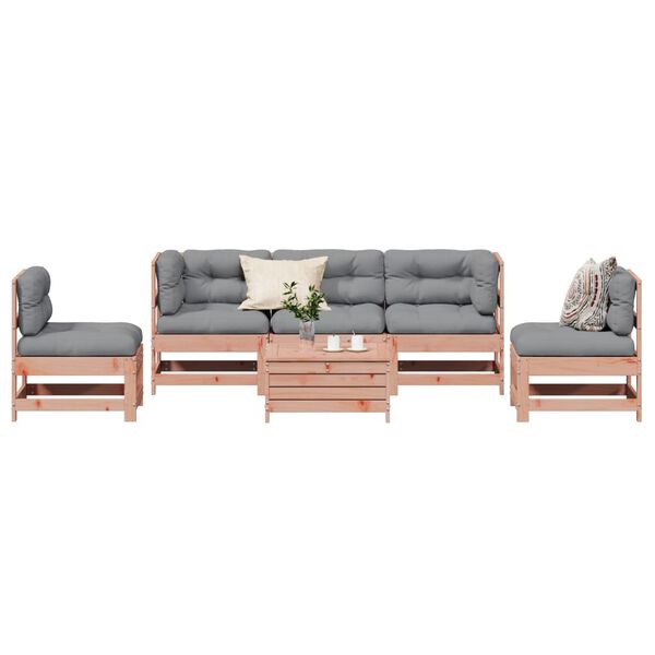 vidaXL 6-tlg. Garten-Lounge-Set mit Kissen Massivholz Douglasie