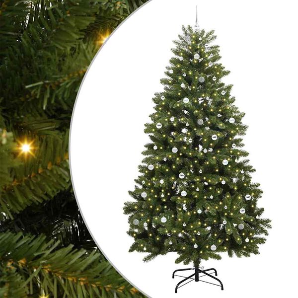 vidaXL K&uuml;nstlicher Weihnachtsbaum Gr&uuml;n 300 cm PVC und Metall