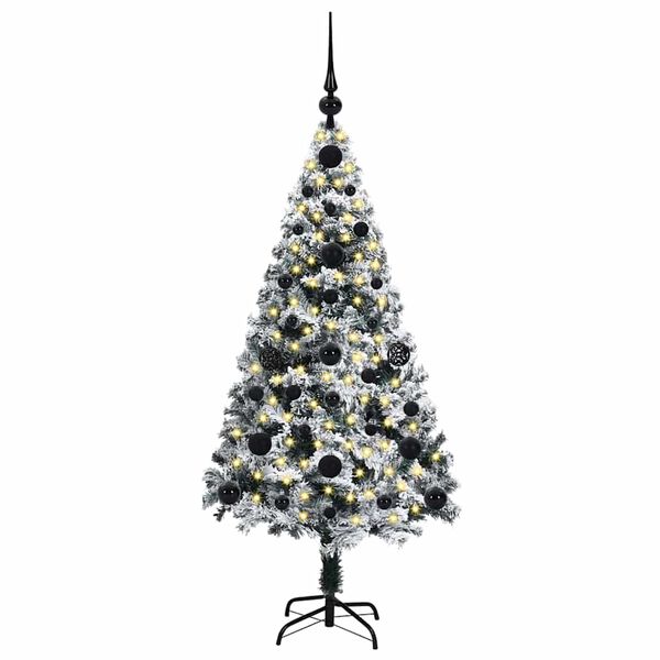 vidaXL K&uuml;nstlicher Weihnachtsbaum mit 150 LEDs mit St&auml;nder Wei&szlig; 120 cm