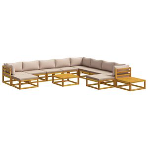 vidaXL Sofa-Set 12 stk. Natur Massivholz Akazie
