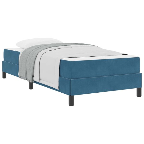vidaXL Boxspringbett mit Matratze Dunkelblau 100 x 200 cm Stoff