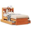 vidaXL Massivholzbett mit Regal ohne Matratze Wachsbraun 75x190 cm