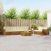 vidaXL Outdoor-Sofagarnitur mit Kissen 7 pcs Natur und Creme