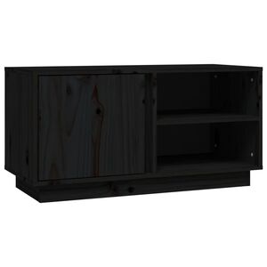 vidaXL TV-Schrank Schwarz 80x35x40,5 cm Massivholz Kiefer