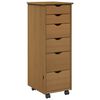 vidaXL Rollschrank Honigbraun 34 x 39 x 93,5 cm Massivholz Kiefer