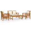 vidaXL 4-tlg. Garten-Lounge-Set mit Kissen Massivholz Akazie