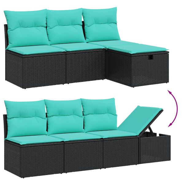 vidaXL 8-tlg. Garten-Sofagarnitur mit Kissen Grau Poly Rattan