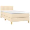 vidaXL Boxspringbett mit Matratze & LED Creme 100x200 cm Stoff