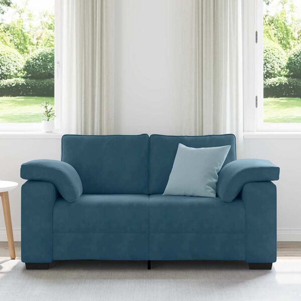 vidaXL Zweisitzer-Sofa Blau 160x77x82 cm Samt