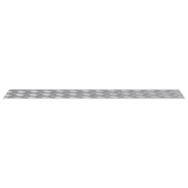 vidaXL Treppe Tritt Rechtwinklig 2 pcs Silber 100 x 20 cm Aluminium