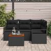 vidaXL Gartensofa-set mit Kissen 5 pcs Schwarz Poly-Rattan