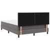 vidaXL Boxspringbett mit Matratze Grau 140 x 190 cm Kunstleder