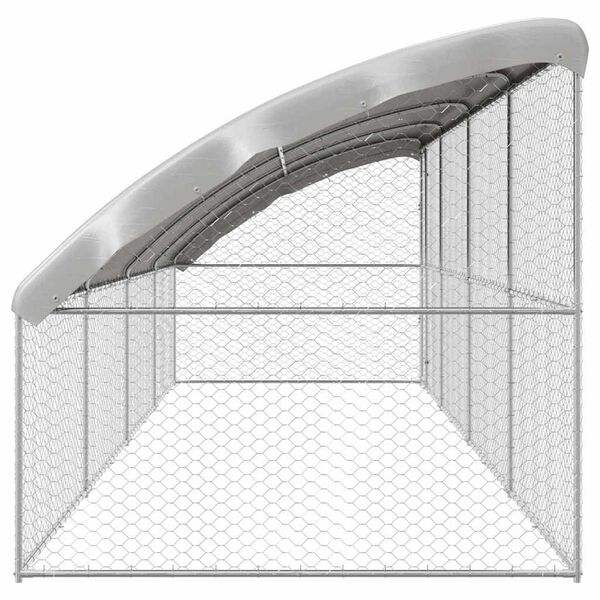 vidaXL Hundek&auml;fig 4 pcs Silber 8 x 2 x 2 m Verzinkter Stahl