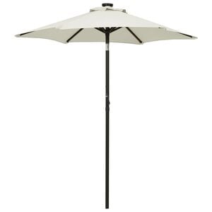 vidaXL Sonnenschirm mit LED-Beleuchtung Sandwei&szlig; 200x211 cm Alu