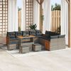 vidaXL Garten-Sofa-Set mit Kissen 14 pcs Grau