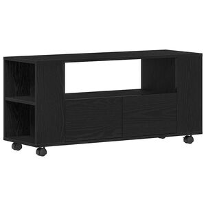 vidaXL TV-Schrank mit Rollen Schwarz Eichen-Optik 102x34,5x43cm
