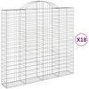 vidaXL Gabionen mit Hochbogen 18Stk. 200x50x180/200cm Verzinktes Eisen