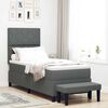 vidaXL Boxspringbett mit Kopfteil Dunkelgrau 80 x 200 cm Stoff