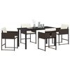 vidaXL Garten Essgruppe mit Kissen 5 pcs Braun Poly-Rattan